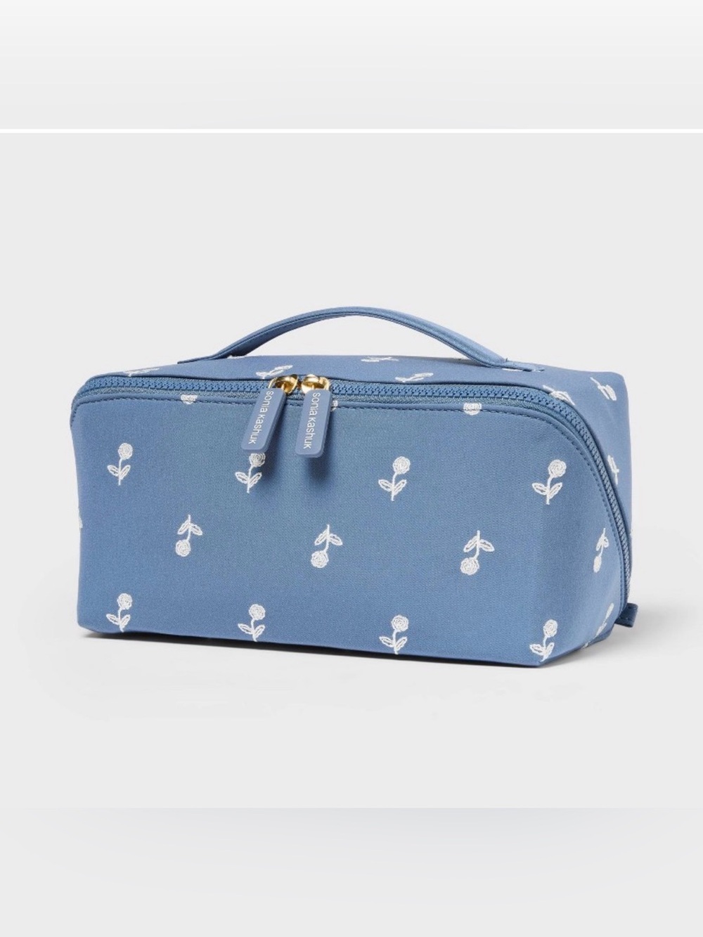 Sonia Kashuk Blue Floral Cosmetic Dual Vanity Case